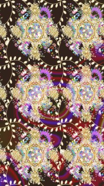 Bej renkli şirin çiçekler. Raster illüstrasyonu. Moda baskısı, albüm, ambalaj kağıdı ve duvar kağıdı için zarif dekoratif süslemeler. Küçük çiçekli basit bir çiçek çizimi..