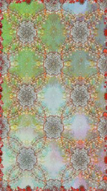 Raster desen. Suluboya efekti. Organik öğeleri. Botanik seamless modeli.