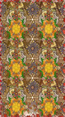 Anti-stres için soyut örnek sayfası. Raster illüstrasyonu. Kahverengi ve bej renklerde.