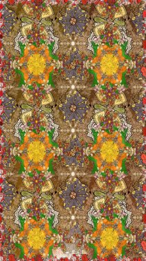 Anti-stres için soyut örnek sayfası. Raster illüstrasyonu. Kahverengi ve bej renklerde.