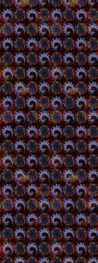 Siyah renkli çiçekler. Raster illüstrasyonu. El çizimi çiçekli soyut çizim deseni.