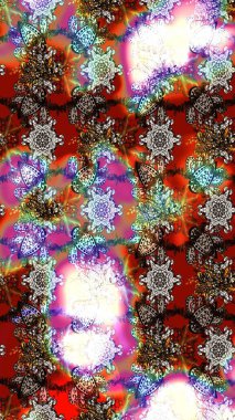 Halk tarzı. Moda baskıları için zarif bir şablon. Modern çiçek arkaplanı. Rengarenk çiçekleri ve yaprakları nötr ve kahverengi renklerde olan inanılmaz bir çiçek deseni..