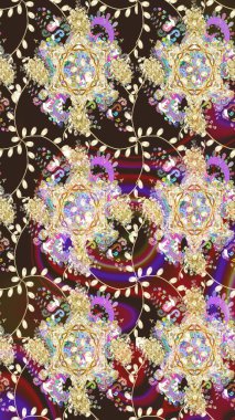 Bej renkli şirin çiçekler. Raster illüstrasyonu. Moda baskısı, albüm, ambalaj kağıdı ve duvar kağıdı için zarif dekoratif süslemeler. Küçük çiçekli basit bir çiçek çizimi..