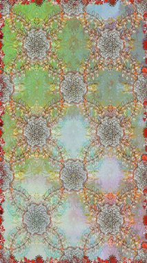 Raster desen. Suluboya efekti. Organik öğeleri. Botanik seamless modeli.