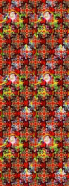 Çiçek desenli eskiz. Kırmızı ve siyah renkte çiçekler. Tişört baskısı için çiçek boyama rasteriName.