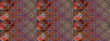 Kahverengi ve bej renkli çiçekler. Robot resim. Raster illüstrasyonu. Şirin çiçek elementleri..