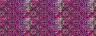 Yumuşak, bahar çiçekleri mor ve kahverengi renklerde. Çiçekli karalama şeklinde Raster çiçek deseni. Raster illüstrasyonu.