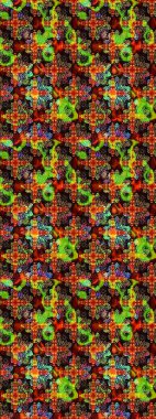 Sketch. Cute floral elements. Flowers on black and brown colors. Raster illustration.