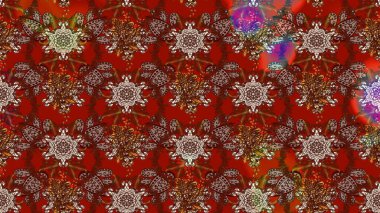 Arkaplan dokusu, duvar kağıdı, kırmızı ve kahverengi renkli çiçek teması. Kabile sanatı boho baskısı, klasik çiçek arkaplanı. Soyut etnik raster çizim kalıbı.