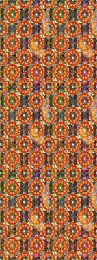 Klasik klasik klasik arka plan. Geleneksel oryantasyon süsü. Kahverengi ve turuncu renklerde altın elementlerle kusursuz desen. Kusursuz klasik raster altın desenli. Raster illüstrasyonu.