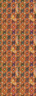 Klasik klasik klasik arka plan. Geleneksel oryantasyon süsü. Kahverengi ve turuncu renklerde altın elementlerle kusursuz desen. Kusursuz klasik raster altın desenli. Raster illüstrasyonu.