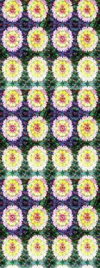 Renkli Bahar Teması eskiz kalıbı. Çocuk stili. Çiçekli eskiz arkaplanı. Düz Çiçek Elementleri Tasarımı.