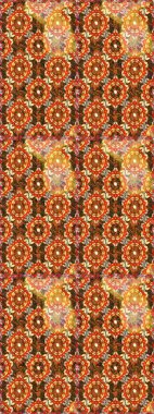 Raster Golden Mehndi kusursuz desen. Kahverengi renkte desen. Kına dövmeli süs çiçekleri, altın çıkartmalar, mehndi ve yoga tasarımı, kartlar ve parmak izleri..