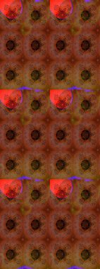 Kahverengi renkli çiçekler. Kumaş desenli papatya çiçekleri ayrıntıları.