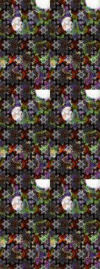 Şatafatlı bahar bahçesi dokusu. Flower eskiz arka planı. Çiçek deseni. Raster illüstrasyonu.