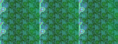 Yeşil ve mavi renkte çiçekler. Raster illüstrasyonunda çiçek deseni çizimi.