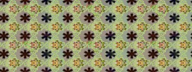 Raster illüstrasyonu. Asya tekstil tarzında. Tarafsız ve gri renklerde çiçekler. Çiçek desenli çizim. Raster illüstrasyonu.