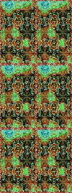 Lüks, kraliyet ve Viktorya dönemi konsepti. Raster klasik barok çiçeksiz altın desenli. Süslü dekorasyon. Kahverengi ve yeşil renklerde altın desenler.