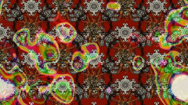 Raster deseni. Süslü kumaş deseni. Çiçekli çiçek deseni, suluboya..