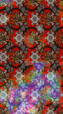 Kahverengi ve kırmızı renkte çiçekler. Düz Çiçek Elementleri Tasarımı. Sketch Colour Spring Theme eskiz kalıbı. Sevimli çiçek raster deseni.