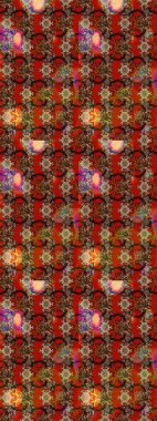 Kabile sanatı boho baskısı, klasik çiçek arkaplanı. Soyut etnik raster çizim kalıbı. Arkaplan dokusu, duvar kağıdı, kahverengi ve kırmızı renkli çiçek teması.