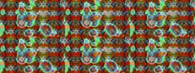 Çiçekli karalama şeklinde Raster çiçek deseni. Yumuşak, bahar çiçekli arka plan. Kahverengi ve yeşil renkte çiçekler.