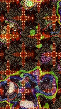 Küçük çiçekteki sevimli çiçek deseni. Raster illüstrasyonu. Çizim.