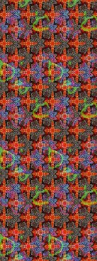 Raster illüstrasyonu. Kahverengi ve siyah renklerde bahar çiçekleri. Çiçek ve yapraklı karalama şeklinde Raster çiçek deseni.