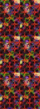 Flat Flower Elements Design. Cute flowers pattern with black and brown colors. Colour Spring Theme sketch pattern Background. Raster Fashionable fabric pattern.