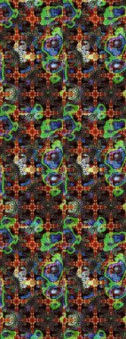 Raster illüstrasyonu. Kahverengi ve siyah renklerde bahar çiçekleri. Çiçek ve yapraklı karalama şeklinde Raster çiçek deseni.