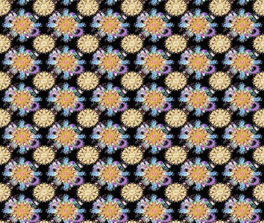 Siyah ve bej renkli çiçekler. Küçük çiçekte sevimli çiçek deseni var..