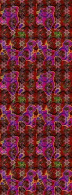 Taslak desenli, modaya uygun kumaş deseni. Raster illüstrasyonu. Renkli Bahar Teması eskiz kalıbı. Düz Çiçek Elementleri Tasarımı. Şirin çiçek elementleri..