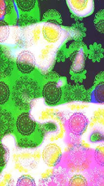 Çiçekli eskiz deseni. El çizimi. Suluboya çizimi. Yeşil ve nötr renkte çiçekler.