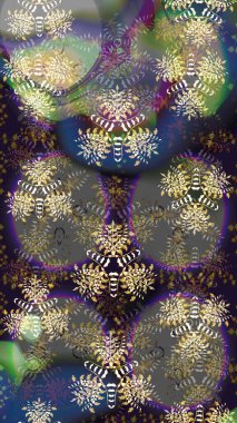 Raster illüstrasyonu. Eski usul. Kumaş, tekstil, duvar kağıdı baskısı için. Eskiz geçmişi. Miles Fleur, süslü püslü bir süs. Tomurcukları papatya çiçekleri olan sevimli bir çiçek deseni..