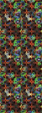 Raster illüstrasyonu. Kahverengi ve siyah renklerde bahar çiçekleri. Çiçek ve yapraklı karalama şeklinde Raster çiçek deseni.