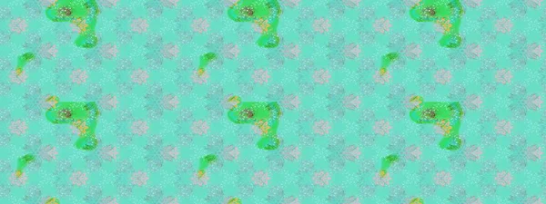 Mavi ve yeşil renkli çiçekler. Düz Çiçek Elementleri Tasarımı. Renkli Yaz Temalı eskiz kalıbı. Raster illüstrasyonunda çiçek deseni çizimi.