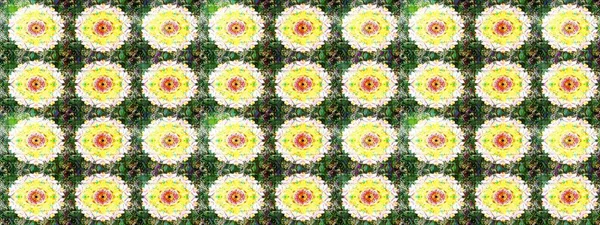 Elle boyanmış suluboya resim çizimleri, çiçekler ve bitkiler. Yeşil ve sarı renkte çiçekler.