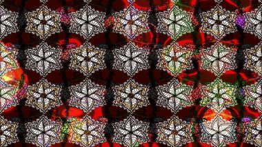 Tropik çiçek desenleri. Raster illüstrasyonu. Kahverengi renkte çiçekler.