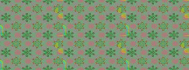 Yumuşak, bahar çiçekli arka plan. Çiçekli karalama şeklinde Raster çiçek deseni. Yeşil ve gri renkte çiçekler.