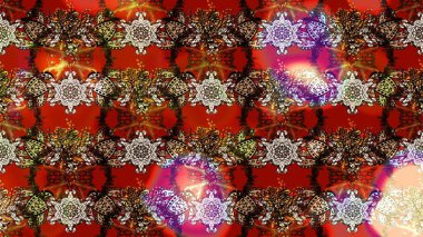 Küçük çiçekteki sevimli çiçek deseni. Bir sürü kahverengi ve kırmızı soyut çiçekli tropik eskiz deseni. Varicolobrown ve Red Raster çizimi.