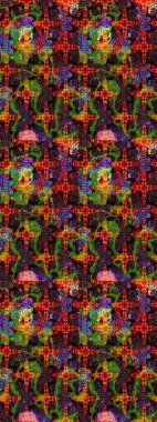 Kahverengi ve siyah renkli yapraklı yabani çiçekler. Raster illüstrasyonu. Eskiz arkaplan modeli. Suluboya, elle çizilmiş.