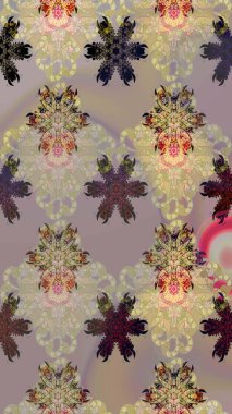 Çiçek desenli eskiz. Gömlek baskısı için çiçek boyası. Çiçekler bej ve gri renklerde.