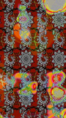 Gri ve kahverengi renkli çiçekler. Küçük çiçekteki sevimli çiçek deseni. Raster illüstrasyonu.