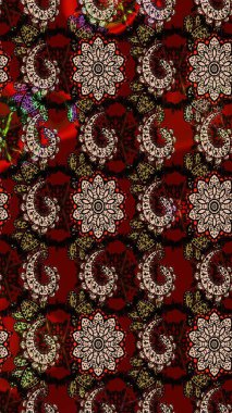 Moda baskıları için zarif bir şablon. Motley illüstrasyonu. Çiçekli bahar çiçekleri. Küçük renkli çiçekler. Küçük çiçekte şirin desenler.