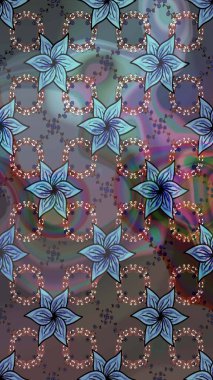 Vadinin çiçekleri gri ve mavi renklerde. Raster çiçek desenleri çiziyor..