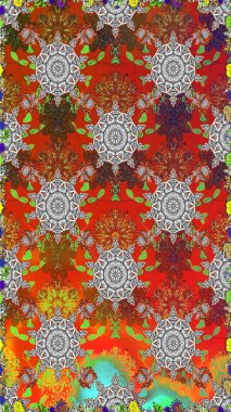 Raster illüstrasyonu. Çiçekli, pürüzsüz bir desen. Yumuşak, bahar çiçekleri kahverengi ve gri renklerde. Raster çiçekleri klasik tarzda resmedilir..