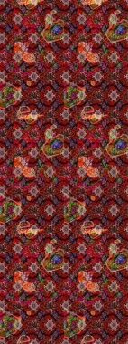 Raster illüstrasyonu. Kahverengi renkte yaz çiçekleri. Raster deseni. Küçük çiçekte sevimli çiçek deseni var..