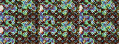 Çiçek ve yapraklı karalama şeklinde Raster çiçek deseni. Yumuşak, bahar çiçekleri mavi ve yeşil renklerde. Raster illüstrasyonu.