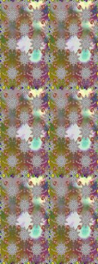 Düz Çiçek Elementleri Tasarımı. Raster illüstrasyonunda kusursuz çiçek deseni. Gri ve kahverengi renkli çiçekler. Renkli Bahar Teması Kusursuz Arkaplan.