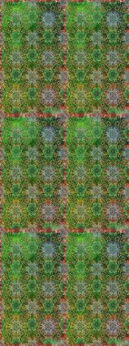 Asya tekstil tarzında. Raster illüstrasyonu. Kusursuz çiçek deseni. Yeşil ve kahverengi renkli çiçekler. Raster illüstrasyonu.